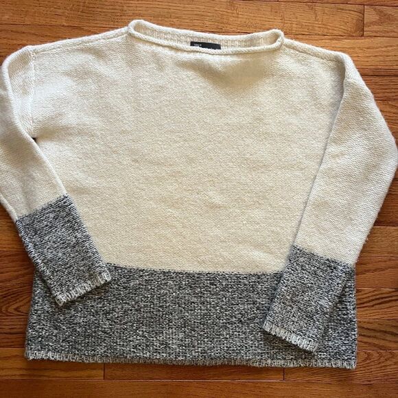 Vince boat neck colorblock tweed sweater - Picture 2 of 3